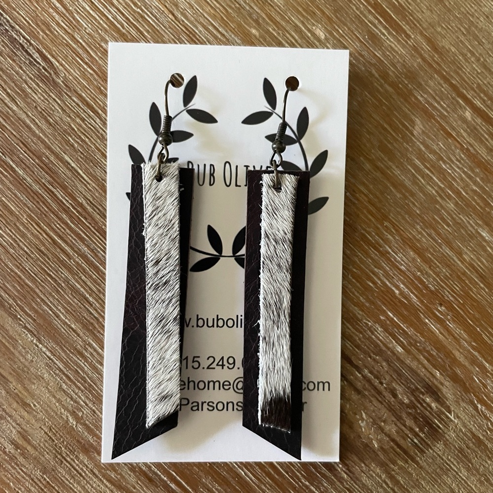 Hair on hide earrings